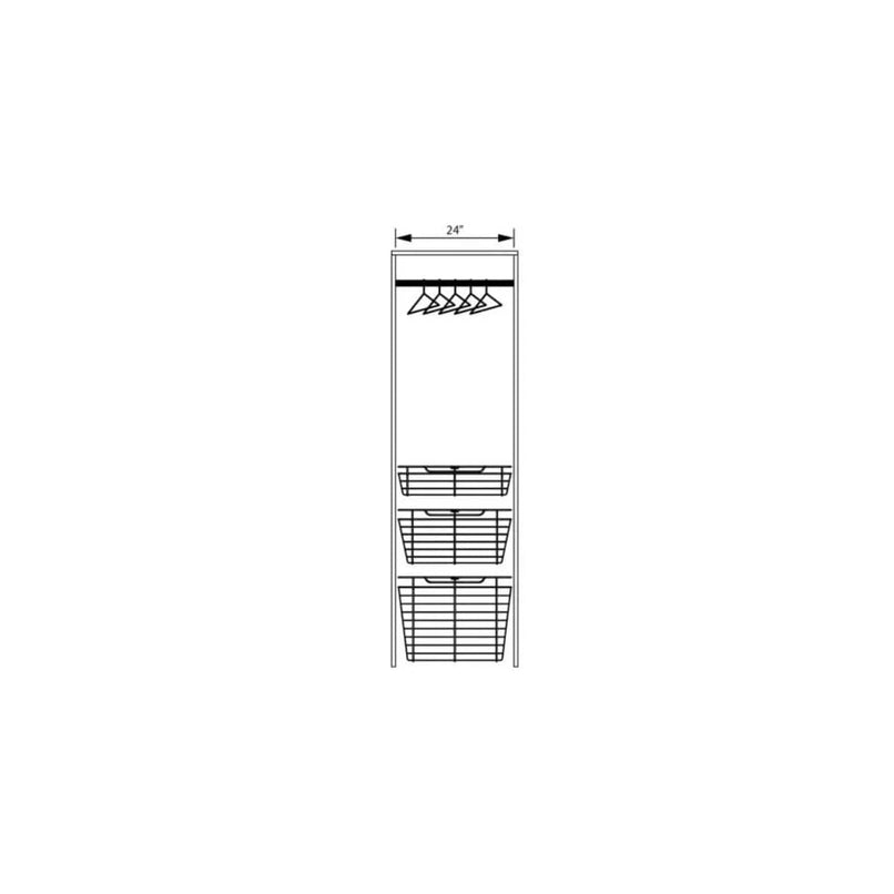 11" Tall Heavy Duty Pull Out Wire Closet Basket with Full Extension Slides for 18"W Closet Openings - image 4