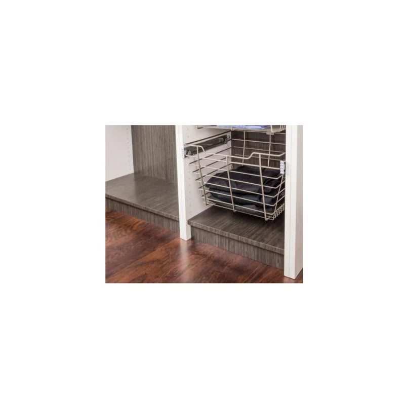 11" Tall Heavy Duty Pull Out Wire Closet Basket with Full Extension Slides for 18"W Closet Openings - image 3