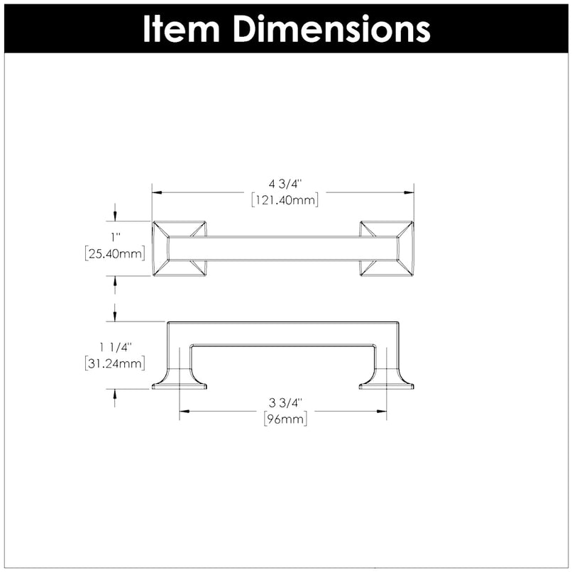 Studio 3-3/4" Center to Center Square Block Bold Cabinet Handle / Drawer Pull - image 20