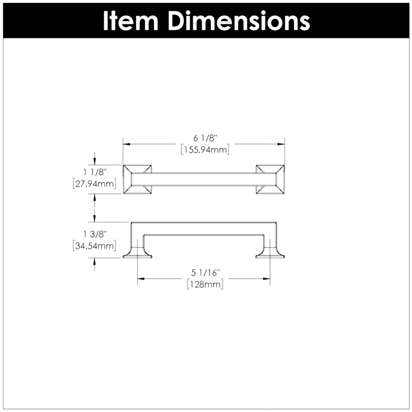 Studio 5-1/16" Center to Center Square Block Bold Cabinet Handle / Drawer Pull - image 4