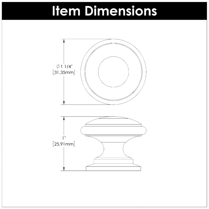 Williamsburg 1-1/4" Rustic Vintage Mushroom Cabinet Knob - image 4