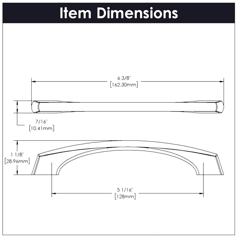 Greenwich 5-1/16 Inch (128mm) Center to Center Sleek Modern Cabinet Handle / Drawer Pull - image 17