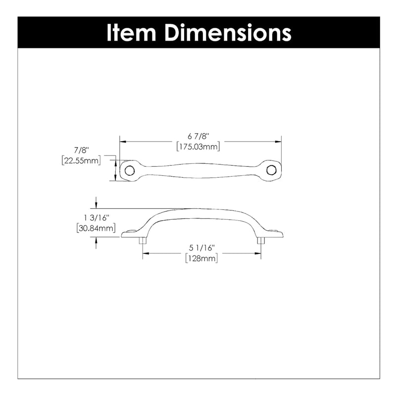 Refined Rustic 5-1/16" Center to Center Vintage Raw Hammered Cabinet Handle / Drawer Pull - image 4