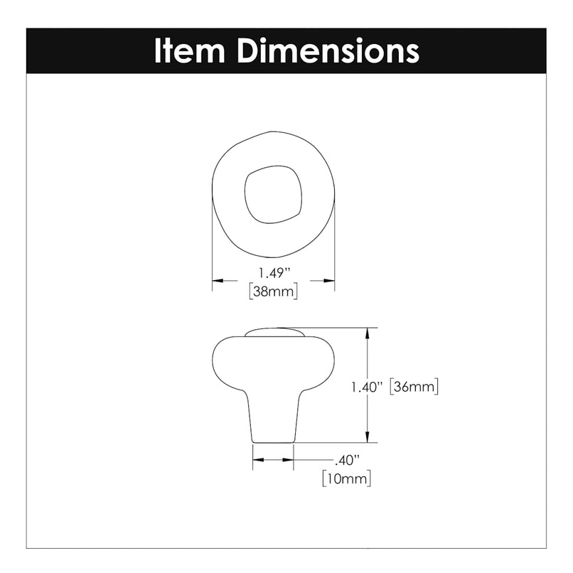 Refined Rustic 1-1/2" Vintage Raw Craftsman Look Mushroom Cabinet Knob / Drawer Knob - image 4