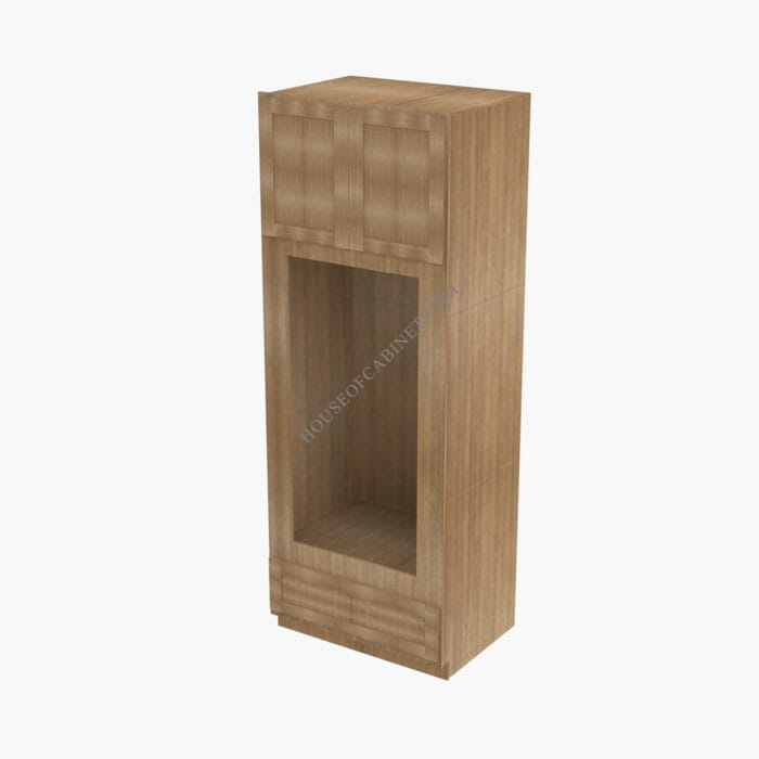 AH-OM3390B Double Door 33 Inch Tall Double Oven / Oven Microwave Cabinet | Homestead OAK Shaker