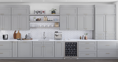 10 Foot Run Cabinet Set - Shaker Gray