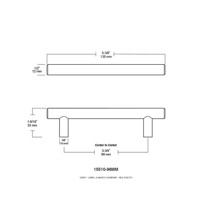 Builder's Program 3-3/4 Inch Center to Center Bar Cabinet Pull - image 10