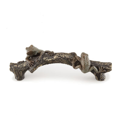 Nature 5-1/2" Center to Center Solid Brass Designer Frog Branch Twig Cabinet Pull Drawer Pull Handle - image 1