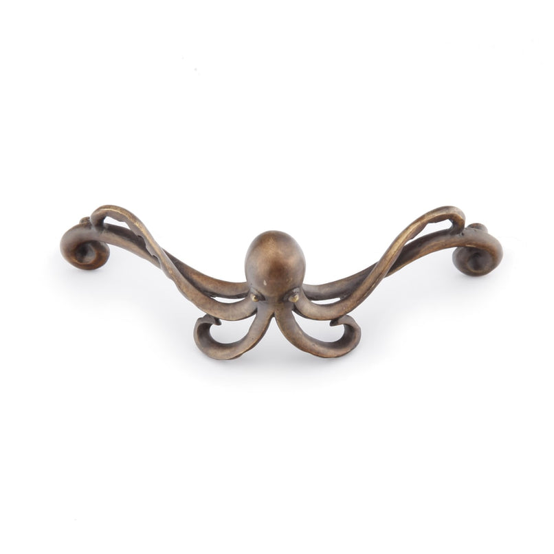 Neptune 4-1/4" Center to Center Ocean Solid Brass Nautical Octopus Cabinet Handle Pull / Drawer Pull - image 1