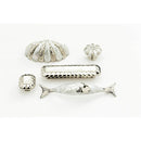 Solid Brass 4-1/2" Center to Center Designer Coastal Fish Cabinet Handle with Shell Inlays - image 2