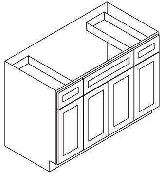 Sink Base Combo Vanity with Drawers | AX-S4821B12D-34-1/2&#8243; - image 5