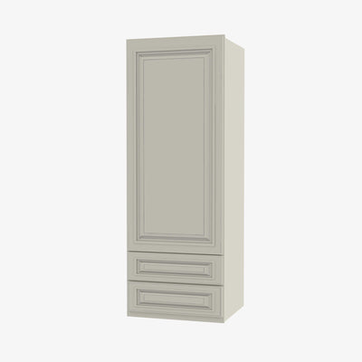 SL-W2D1848 Single Door Cabinets 18 Inch Wall Cabinet With 2 Built-In Drawers | Signature Pearl - image 1