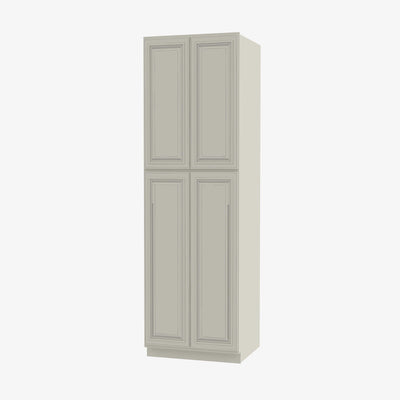 SL-WP2484B Four Door 24 Inch Tall Wall Pantry Cabinet with Butt Doors | Signature Pearl - image 1