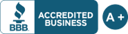 Better Business Bureau Accredited Business, A plus rating
