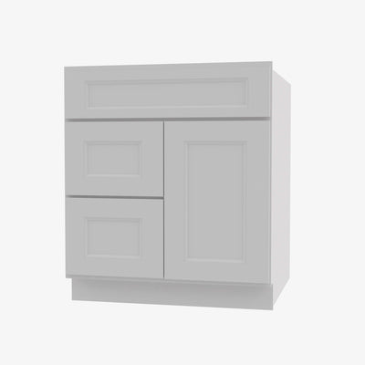 TW-S3021DL-34-1/2 Single Door Cabinets 30 Inch Combo Vanity with Left Drawer | Uptown White - image 1