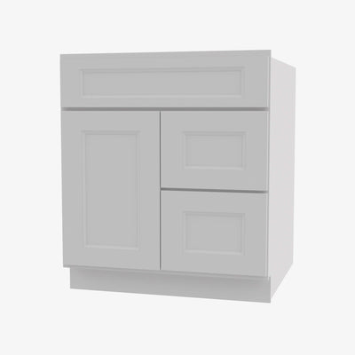 TW-S3621BDR-34-1/2 Double Door 36 Inch Sink Base Combo Vanity with Right Drawer | Uptown White - image 1