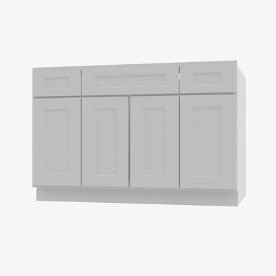 TW-S4821B12D-34-1/2 Double Door 48 Inch Sink Base Combo Vanity with Drawers | Uptown White - image 1