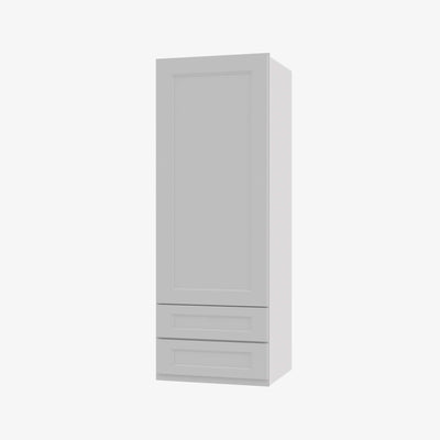 TW-W2D1848 Single Door Cabinets 18 Inch Wall Cabinet With 2 Built-In Drawers | Uptown White - image 1