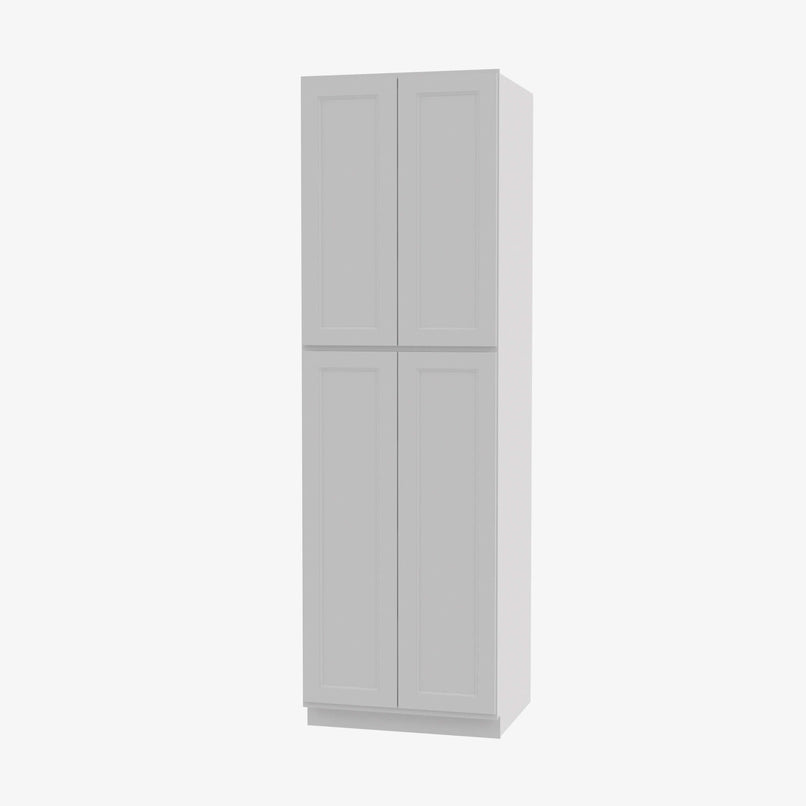 TW-WP2490B Four Door 24 Inch Tall Wall Pantry Cabinet with Butt Doors | Uptown White - image 1