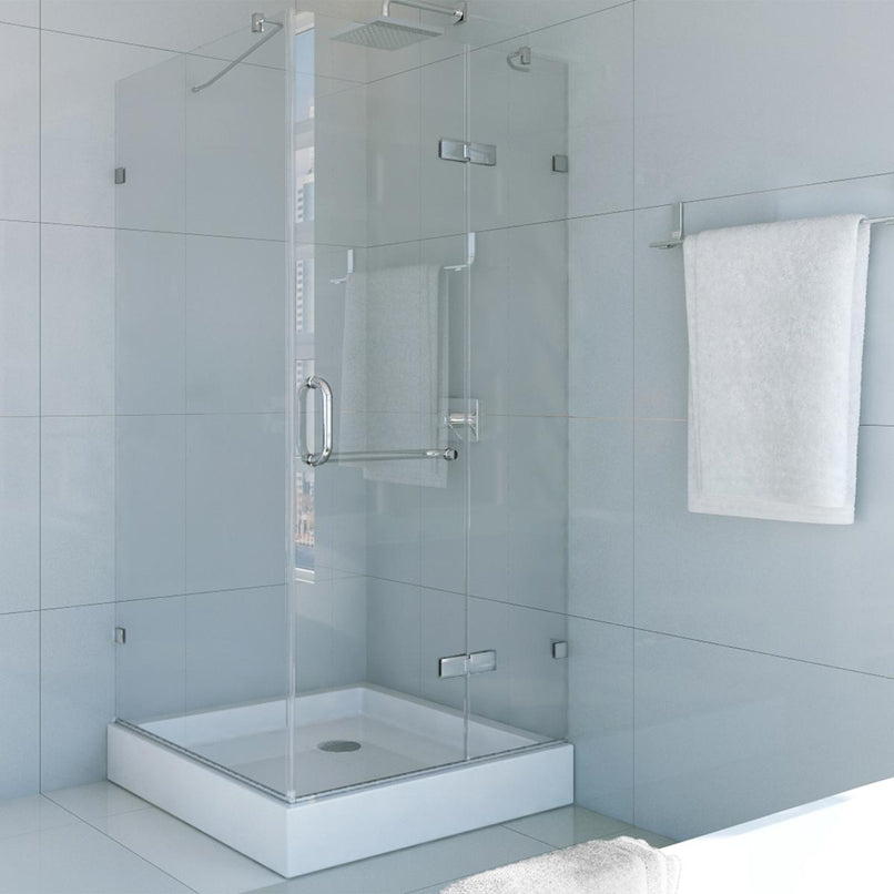 Monteray 79" High x 32" Wide x 32" Deep Hinged Frameless Shower Enclosure with Clear Glass - image 1