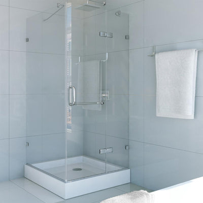 Monteray 79" High x 36" Wide x 36" Deep Hinged, Pivot Frameless Shower Enclosure with Clear Glass - image 1