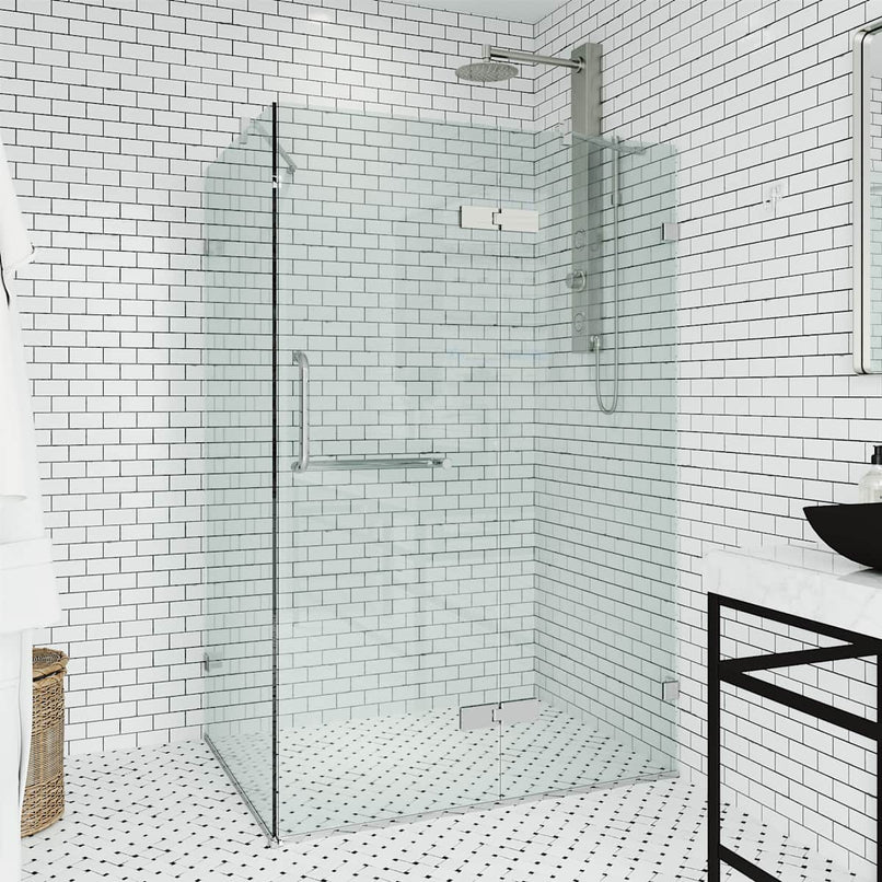 Monteray 73" High x 46" Wide x 30" Deep Hinged Frameless Shower Enclosure with Clear Glass - image 1
