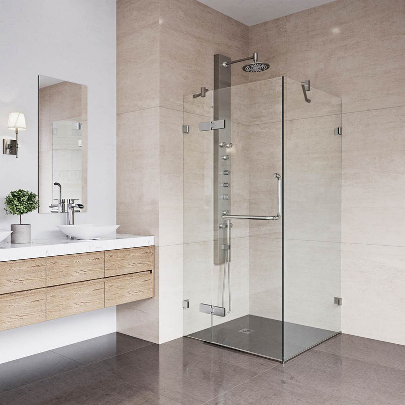 Monteray 73" High x 30" Wide x 30" Deep Hinged Frameless Shower Enclosure with Clear Glass - image 5