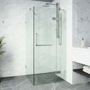 Monteray 73" High x 46" Wide x 34" Deep Hinged Frameless Shower Enclosure with Clear Glass - image 2