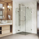 Monteray 73" High x 46" Wide x 34" Deep Hinged Frameless Shower Enclosure with Clear Glass - image 8