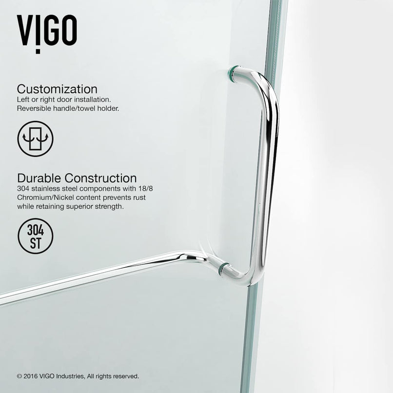 Monteray 73" High x 34" Wide x 34" Deep Hinged Frameless Shower Enclosure with Clear Glass - image 6