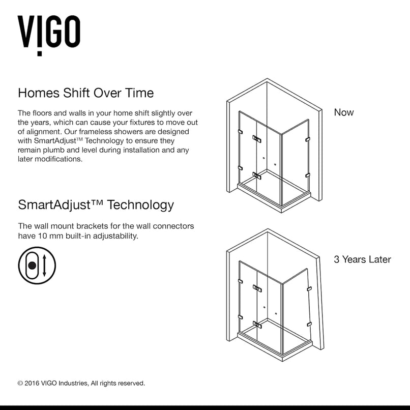 Monteray 73" High x 34" Wide x 34" Deep Hinged Frameless Shower Enclosure with Clear Glass - image 10