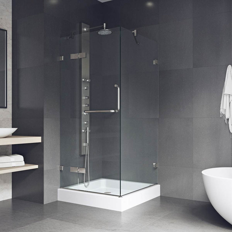 Monteray 79" High x 36" Wide x 36" Deep Hinged, Pivot Frameless Shower Enclosure with Clear Glass - image 2