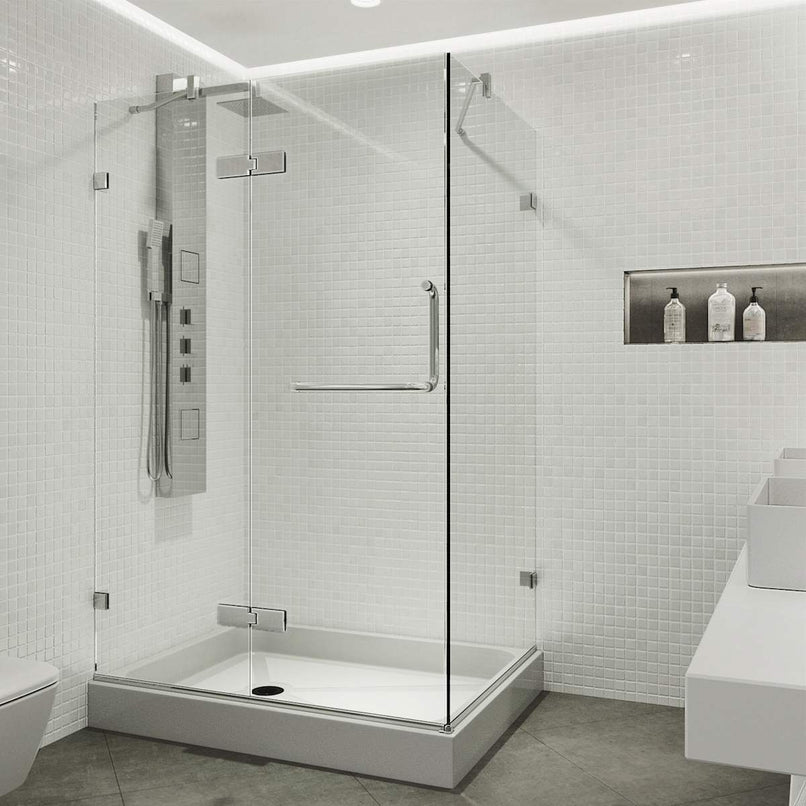 Monteray 79" High x 48" Wide x 36" Deep Hinged, Pivot Frameless Shower Enclosure with Clear Glass - image 4