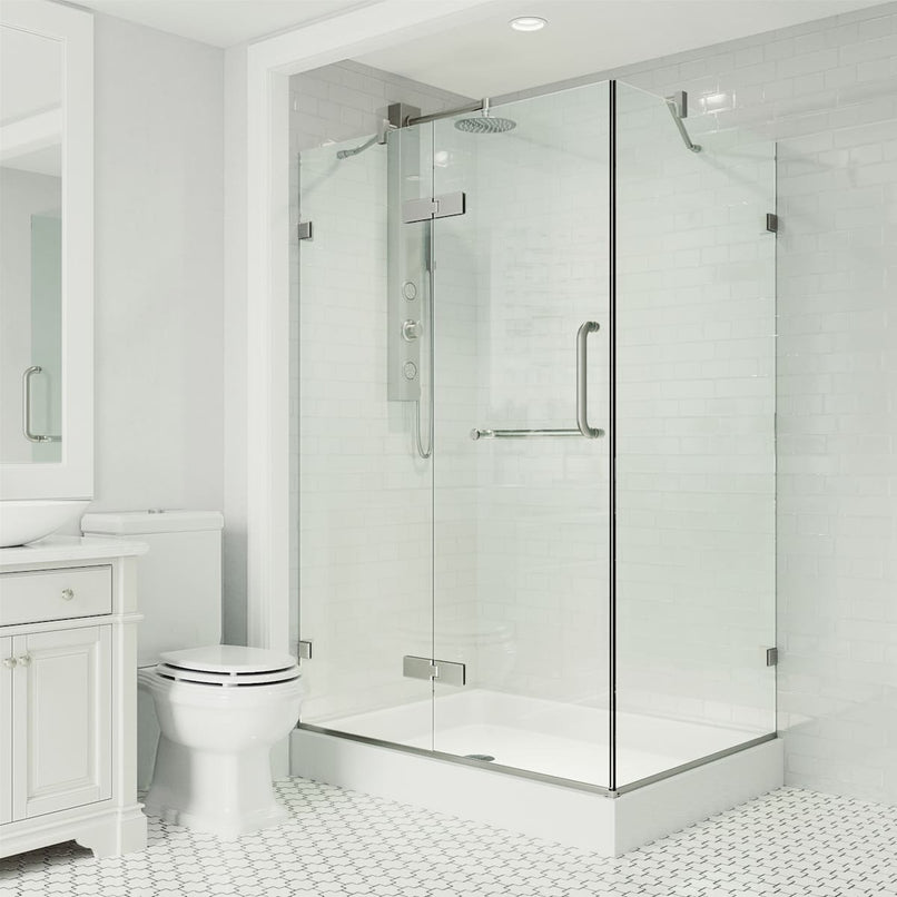Monteray 79" High x 48" Wide x 36" Deep Hinged, Pivot Frameless Shower Enclosure with Clear Glass - image 13