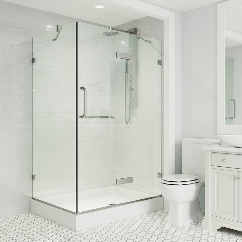 Monteray 79" High x 48" Wide x 36" Deep Hinged Frameless Shower Enclosure with Clear Glass - image 2