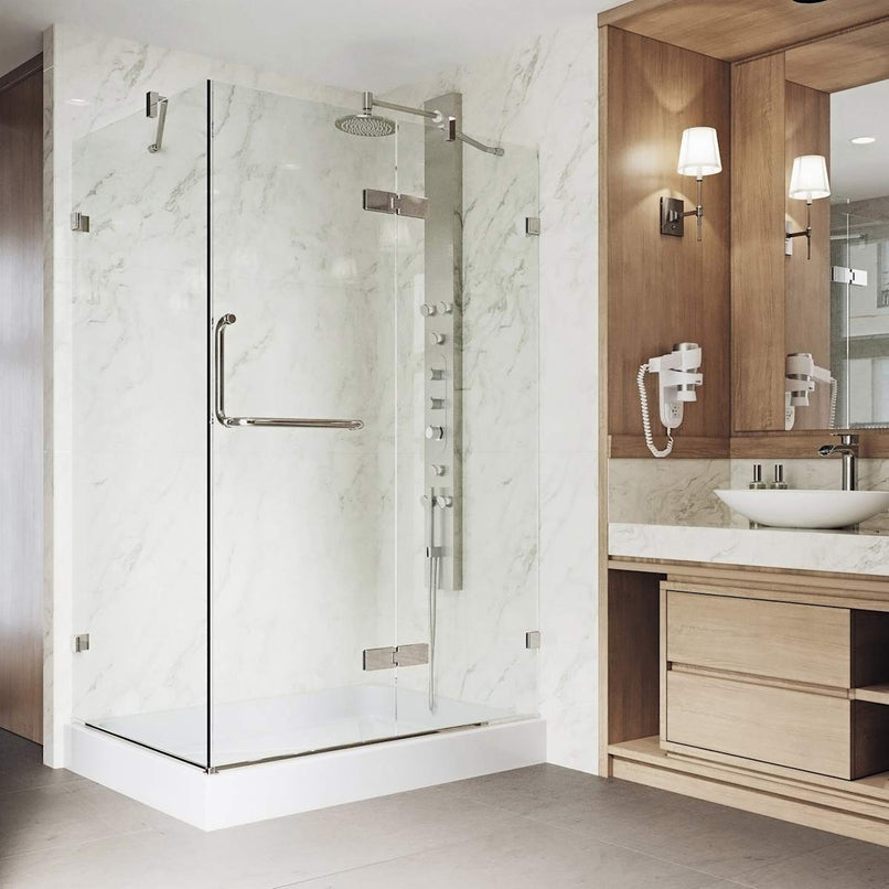 Monteray 79" High x 48" Wide x 36" Deep Hinged Frameless Shower Enclosure with Clear Glass - image 4