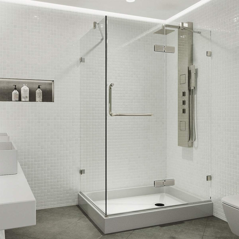 Monteray 79" High x 48" Wide x 36" Deep Hinged Frameless Shower Enclosure with Clear Glass - image 5