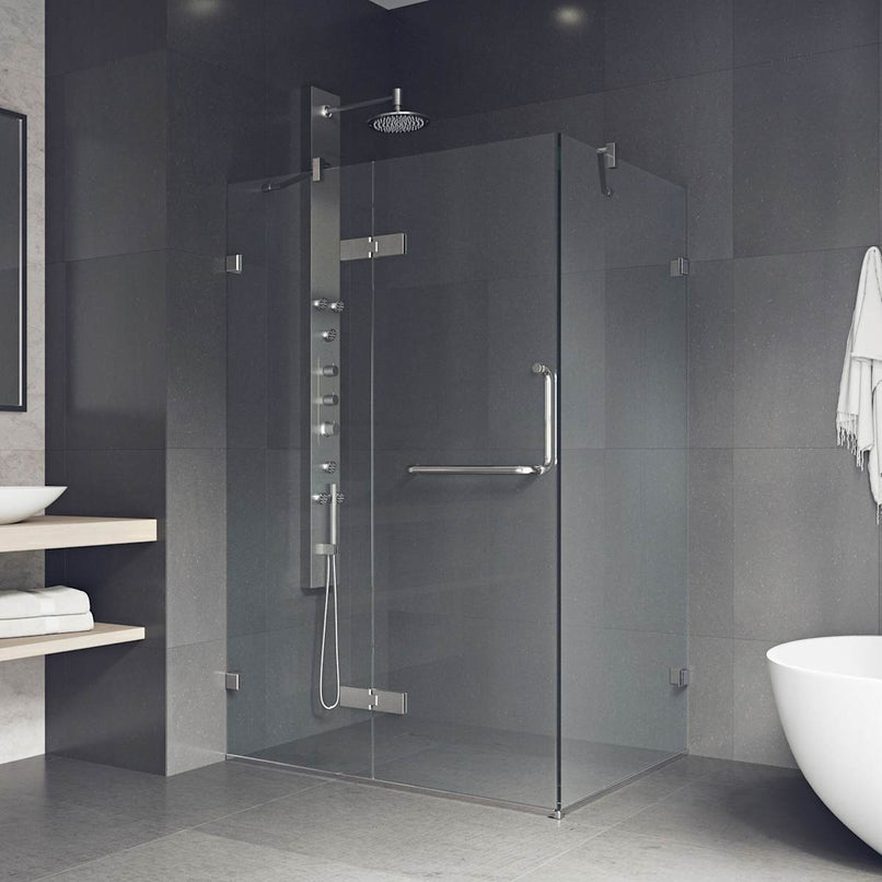 Monteray 73" High x 38" Wide x 30" Deep Hinged Frameless Shower Enclosure with Clear Glass - image 6