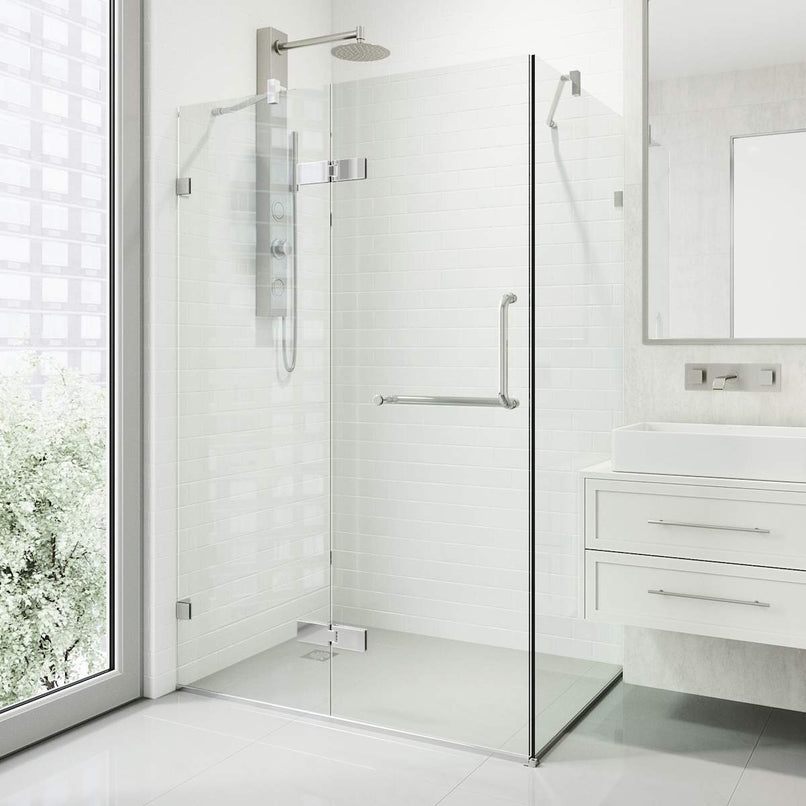 Monteray 73" High x 38" Wide x 30" Deep Hinged Frameless Shower Enclosure with Clear Glass - image 12