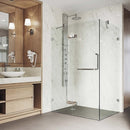 Monteray 73" High x 38" Wide x 30" Deep Hinged Frameless Shower Enclosure with Clear Glass - image 13