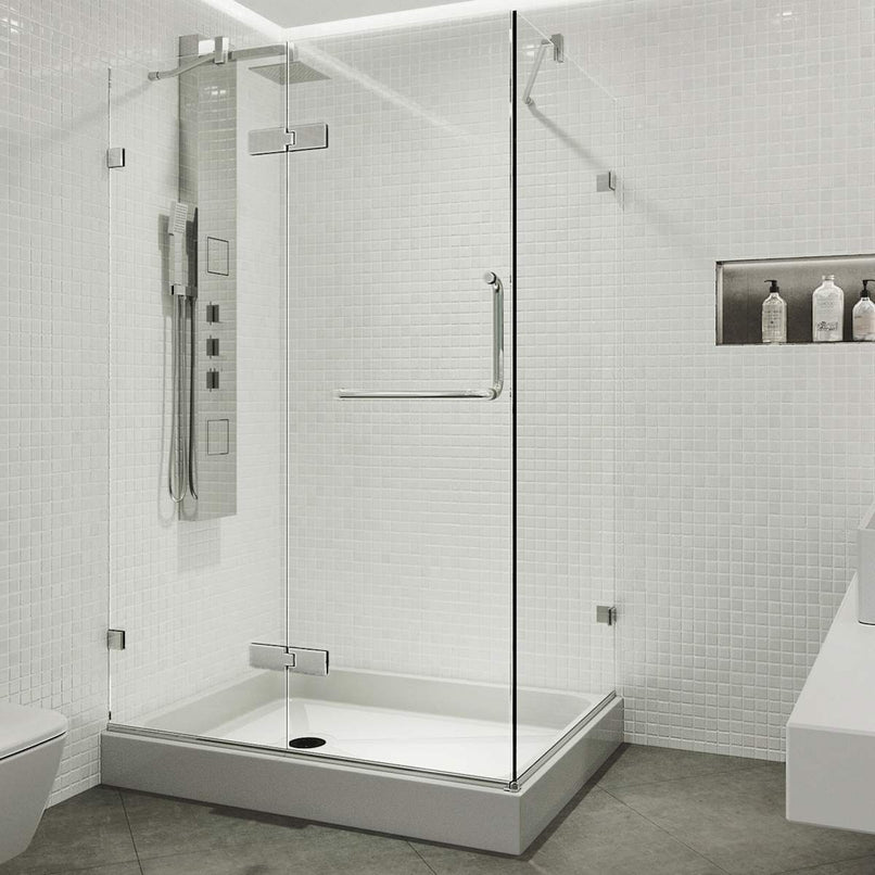 Monteray 79" High x 40" Wide x 32" Deep Hinged, Pivot Frameless Shower Enclosure with Clear Glass - image 2