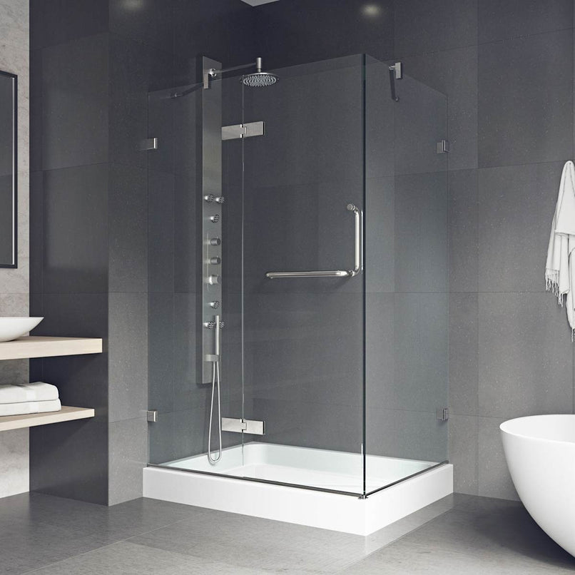 Monteray 79" High x 40" Wide x 32" Deep Hinged, Pivot Frameless Shower Enclosure with Clear Glass - image 7