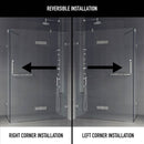 Monteray 73" High x 46" Wide x 30" Deep Hinged Frameless Shower Enclosure with Clear Glass - image 4