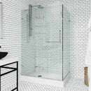 Monteray 79" High x 48" Wide x 32" Deep Hinged, Pivot Frameless Shower Enclosure with Clear Glass - image 12