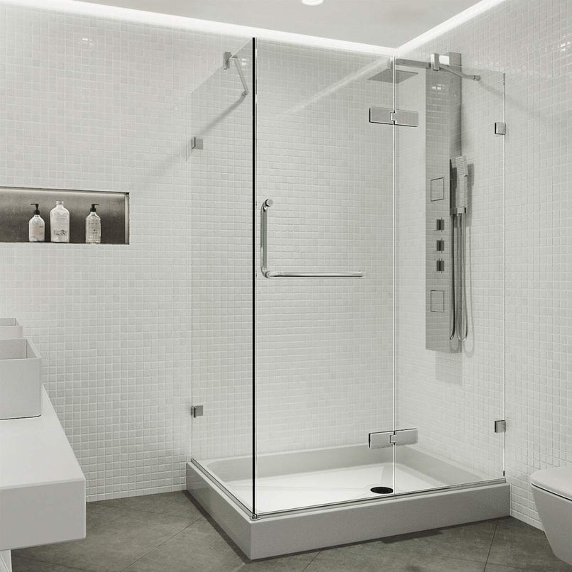 Monteray 79" High x 48" Wide x 32" Deep Hinged, Pivot Frameless Shower Enclosure with Clear Glass - image 5