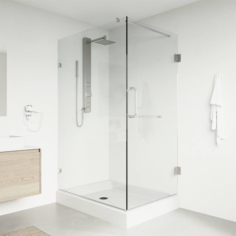 Pacifica 79" High x 36" Wide x 48" Deep Hinged Frameless Shower Enclosure with Clear Glass - image 1