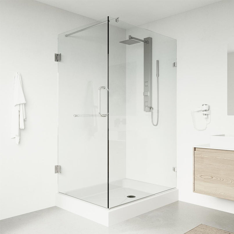 Pacifica 79" High x 36" Wide x 48" Deep Hinged Frameless Shower Enclosure with Clear Glass - image 1