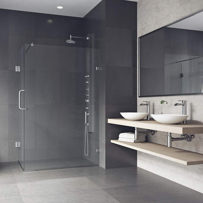 Pacifica 73" High x 34" Wide x 46" Deep Hinged Frameless Shower Enclosure with Clear Glass - image 6
