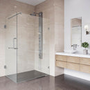 Pacifica 73" High x 34" Wide x 46" Deep Hinged Frameless Shower Enclosure with Clear Glass - image 7