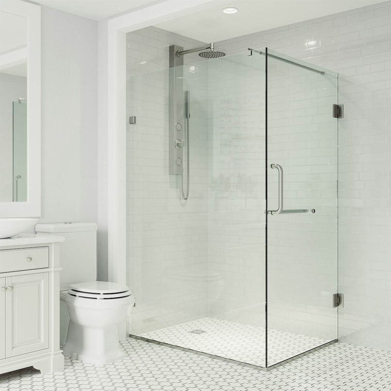 Pacifica 73" High x 34" Wide x 46" Deep Hinged Frameless Shower Enclosure with Clear Glass - image 13